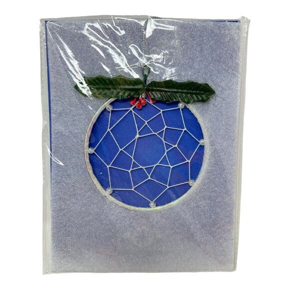 Legend of The Dream Catcher Christmas Holidays Glitter Card Holly Berry NEW Vtg - Picture 2 of 2